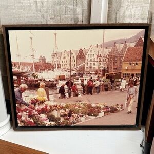 Lohman Photography The Flower Market Bergen Norway Custom Wood Frame Print 12x15